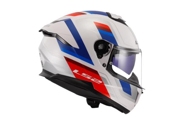 Capacete LS2 Stream 2 FF808 Vintage Branco Azul e Vermelho Brilhante